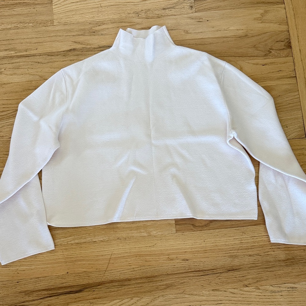 & Other Stories White Mock Neck cropped sweater